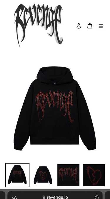 Revenge Revenge X HEARTBREAK BEJEWELED HOODIE BLAC