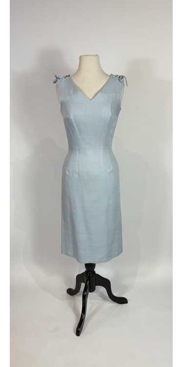 1950s - 1960s Anne Fogarty Baby Blue Linen Dress