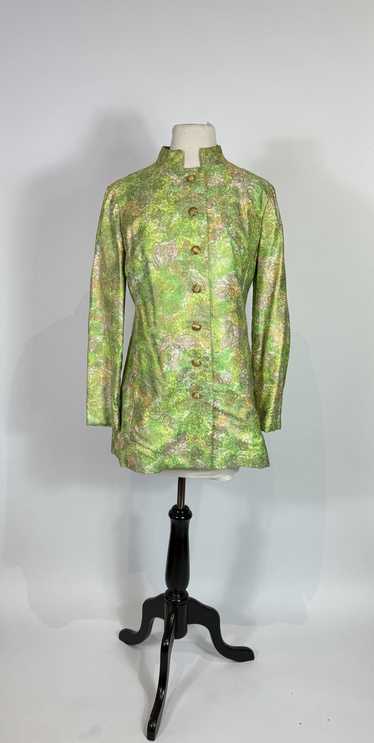 1960s Green & Gold Psychedelic Paisley Print Jacke