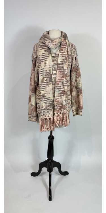 1990s MISSONI Tan & Pink Cashmere Cardigan and Sca