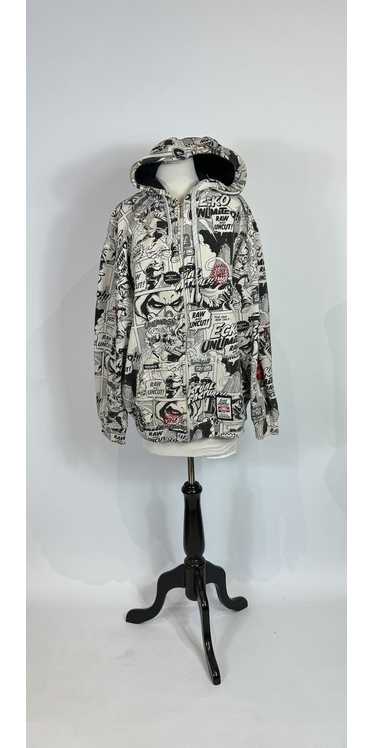 Y2K Echo Unlimited Comic Book Print Hooded Zip Swe