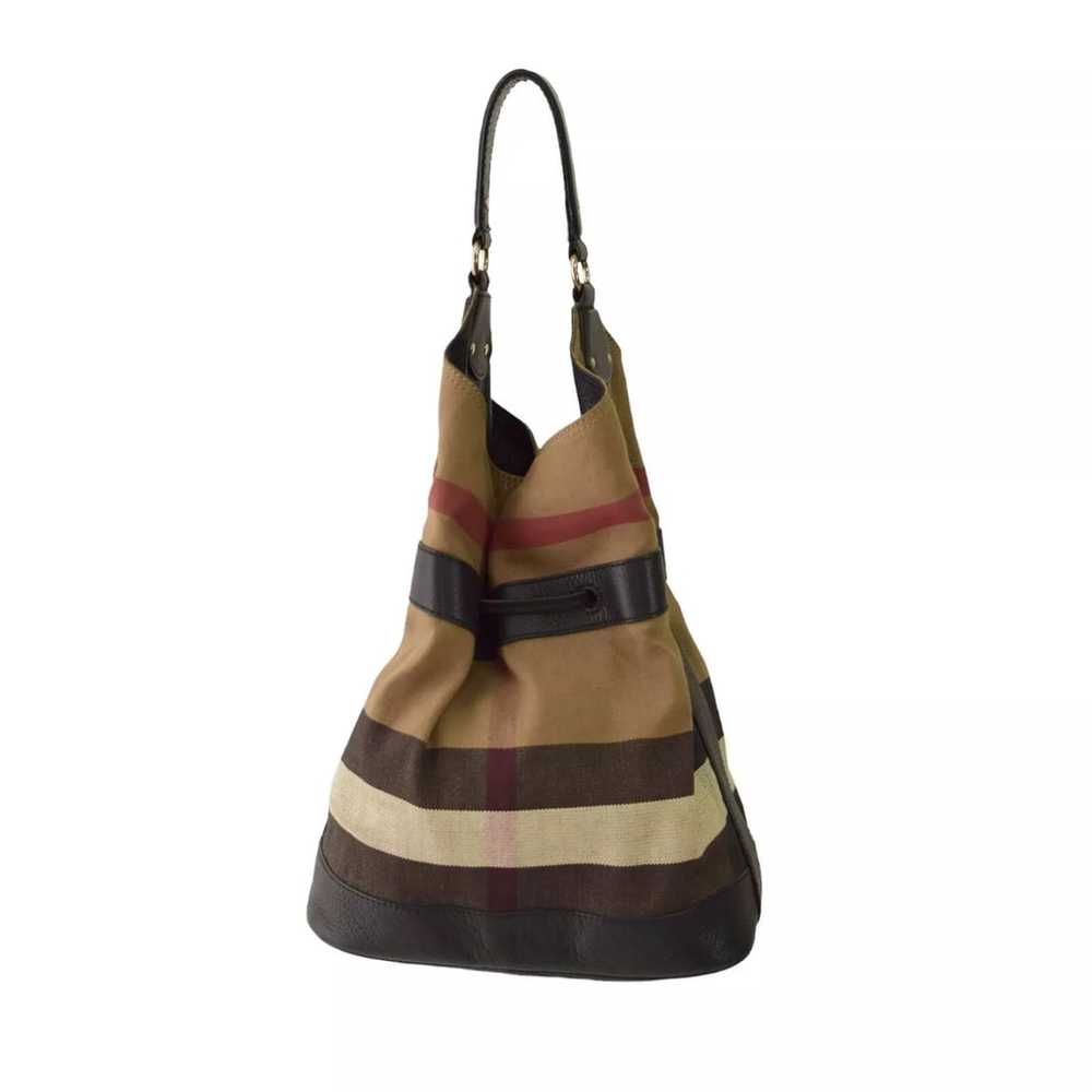 BURBERRY Ashby Bucket Check Shoulder Hobo Bag Can… - image 2