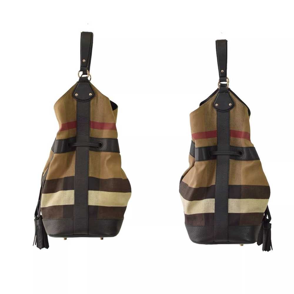 BURBERRY Ashby Bucket Check Shoulder Hobo Bag Can… - image 3