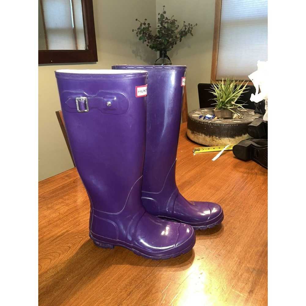 Hunter Womens Rubber Knee High Rain Boots Purple … - image 2