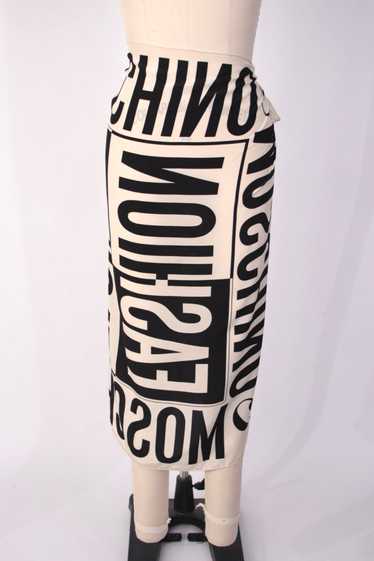 1990s Moschino 'Fashion Fashoff' Logo Scarf