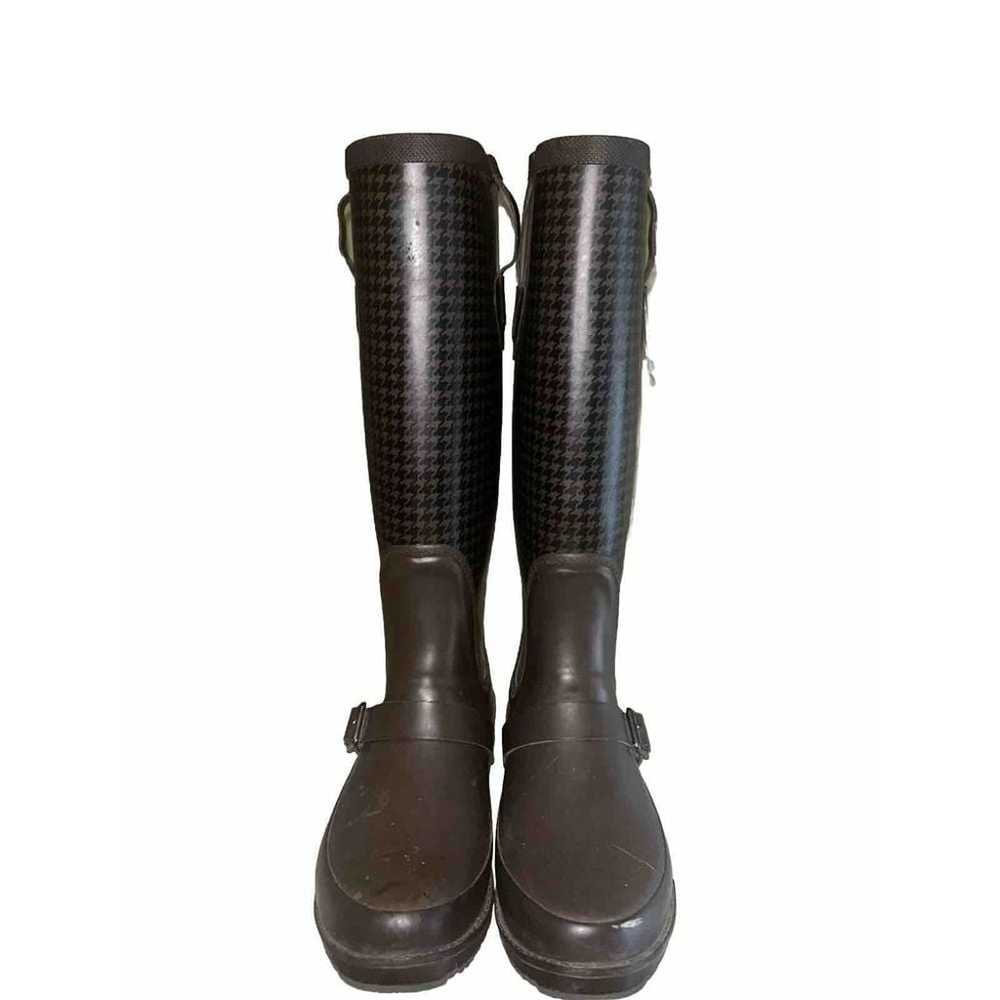 LL Bean Wellie Brown Tall Rubber Houndstooth Rain… - image 4