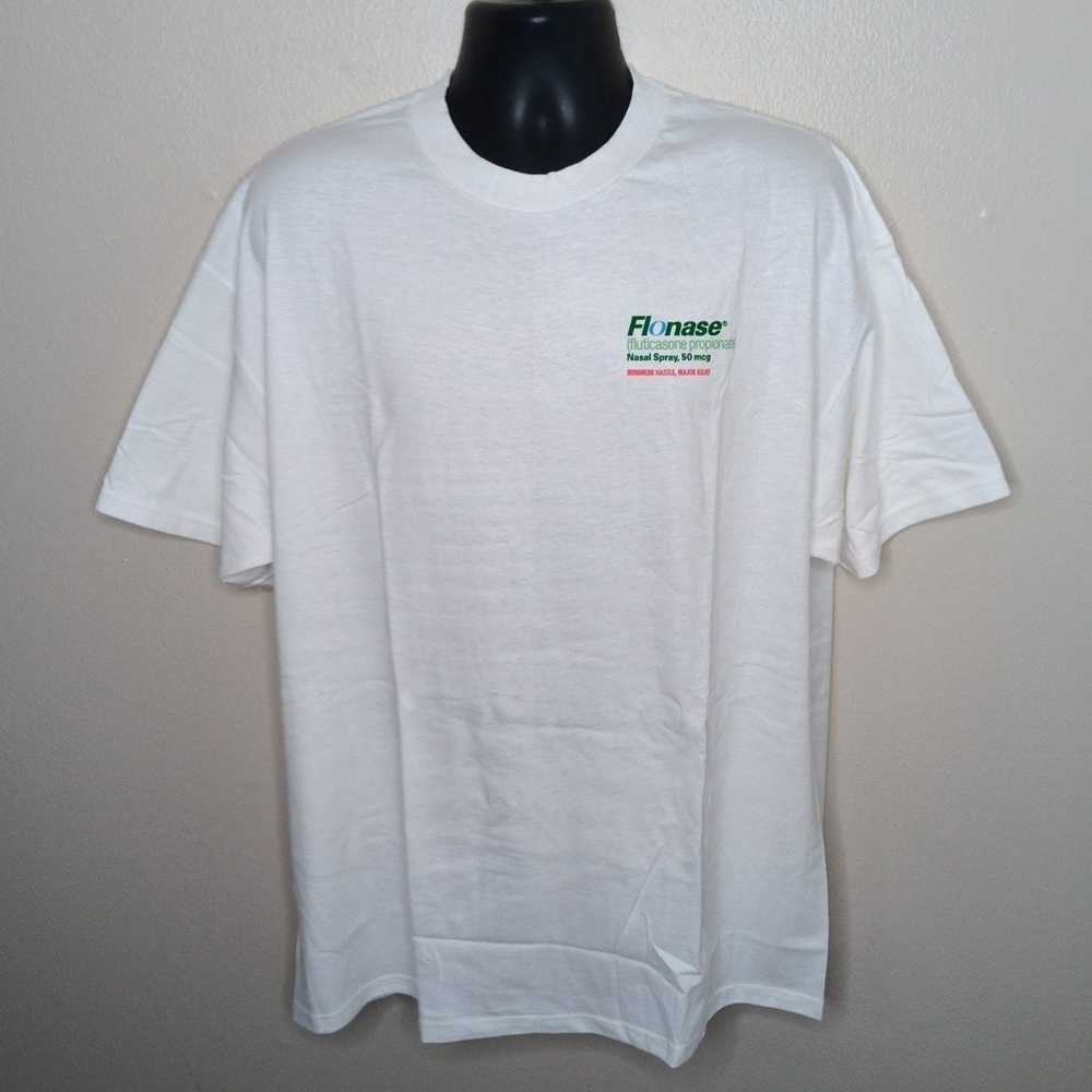 VTG 90s Flonase Adult XL T-shirt Promo Tee White … - image 4