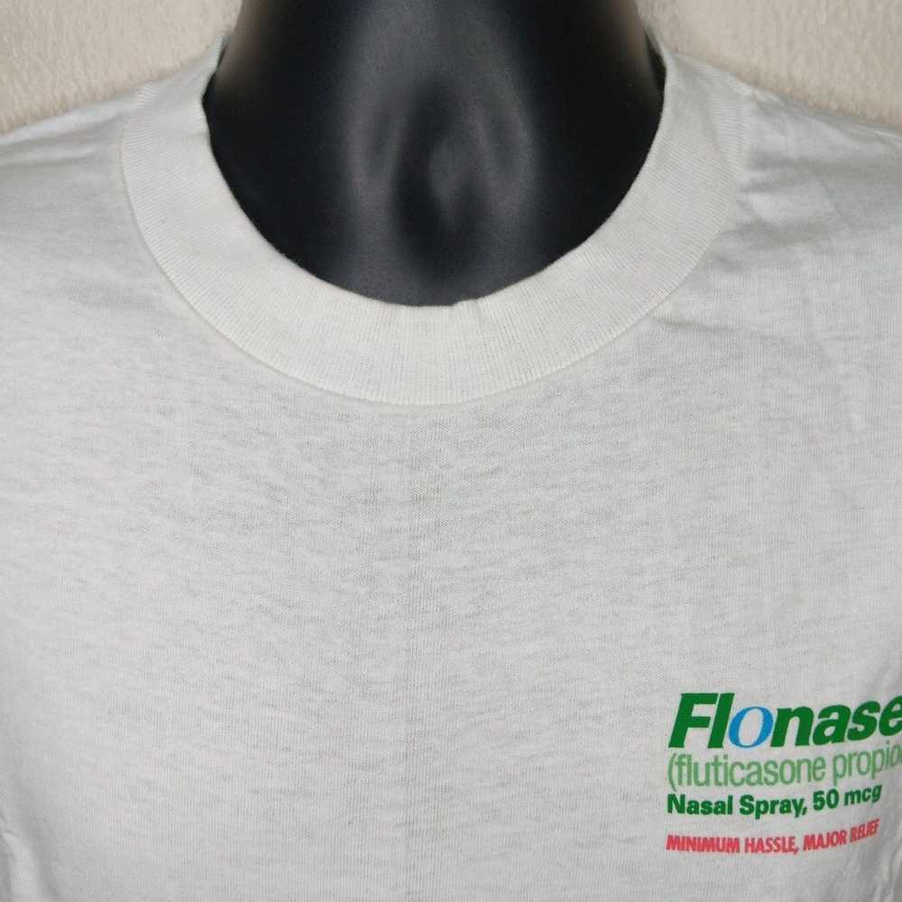 VTG 90s Flonase Adult XL T-shirt Promo Tee White … - image 5