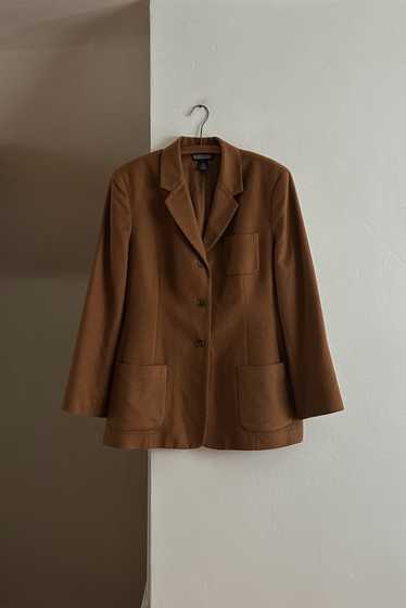 1990's LANDS END CAMEL WOOL + CASHMERE BLAZER