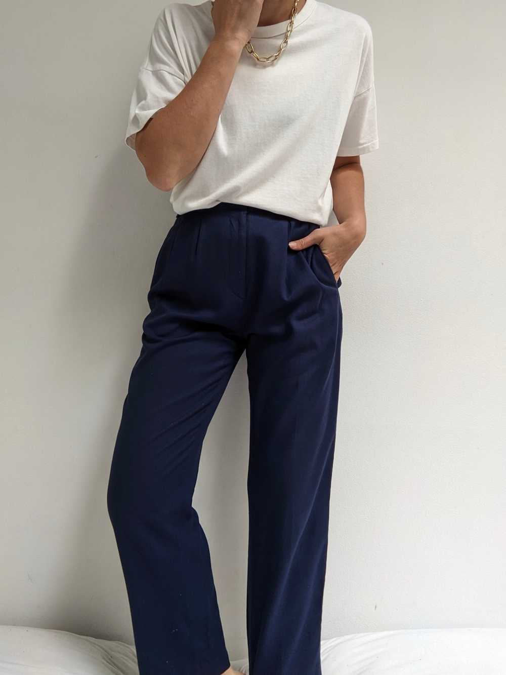 Vintage Midnight Pleated Trousers - image 3