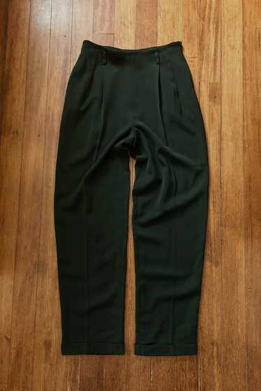 EARLY 1990's RALPH LAUREN EMERALD PLEATED TROUSERS