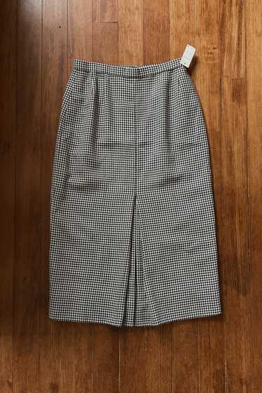 1980's BLASS HOUNDSTOOTH WOOL MIDI SKIRT | SIZE M