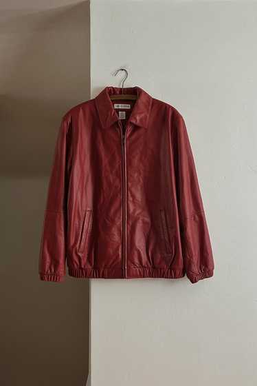 1990's CHERRY LEATHER BOMBER JACKET