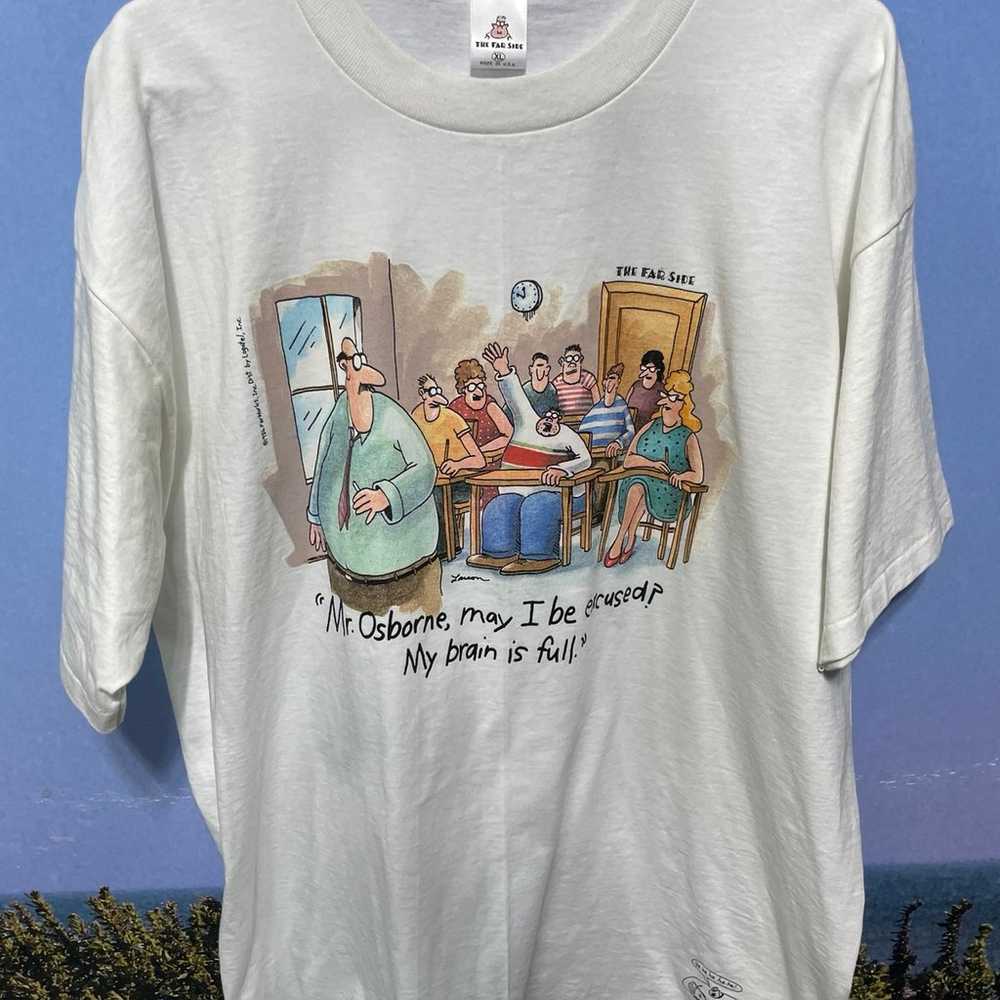 Vintage Far Side Mens XL May i be excused my brai… - image 1