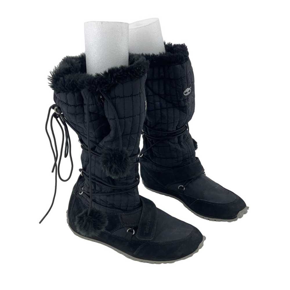 Timberland Black Suede Faux Fur Tall Snow Boots W… - image 1