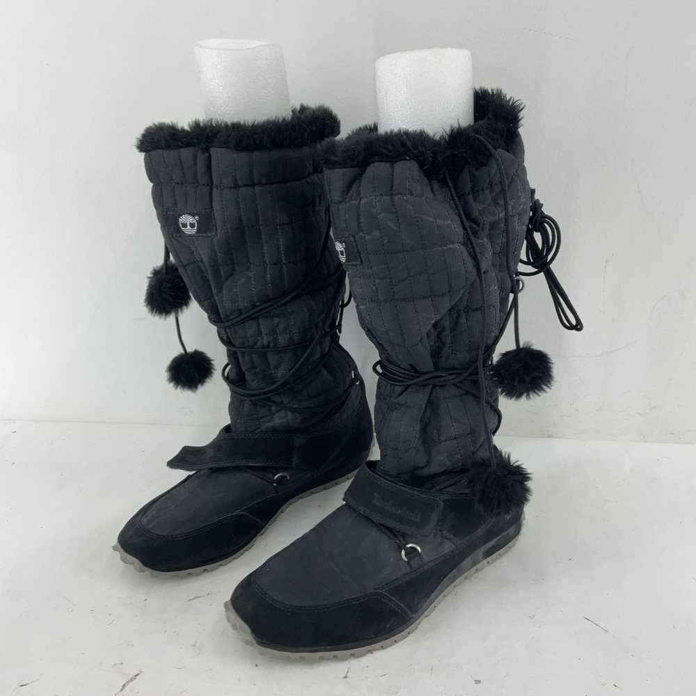 Timberland Black Suede Faux Fur Tall Snow Boots W… - image 2