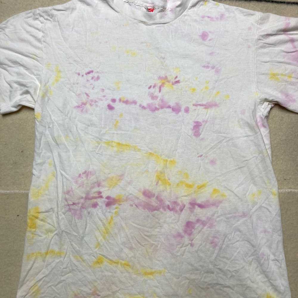 Vintage 1980’s hanes t shirt custom tie dye hippi… - image 2