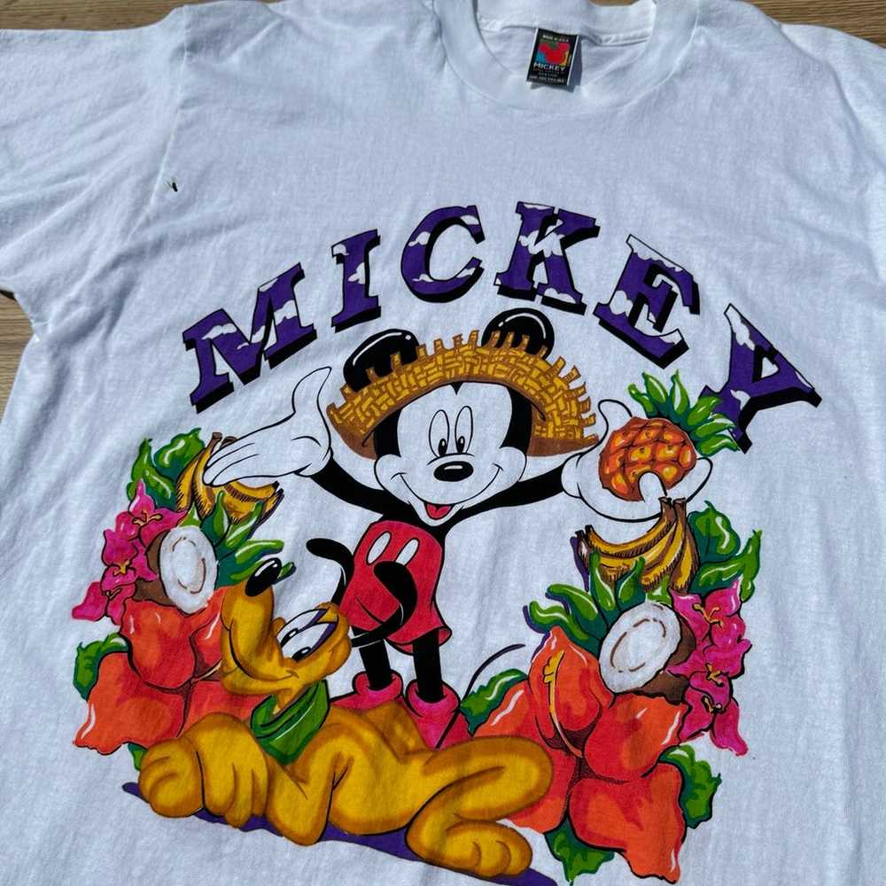 Vintage Full Print Mickey Mouse Disney Vacation T… - image 2