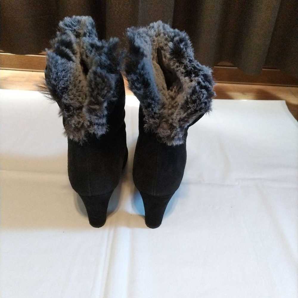 HIMIKO
Black Suede Short Boots with Fur High Heel… - image 2