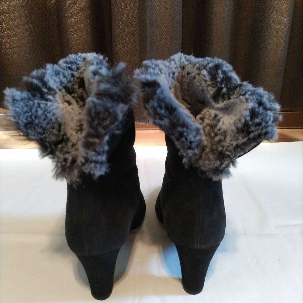 HIMIKO
Black Suede Short Boots with Fur High Heel… - image 4