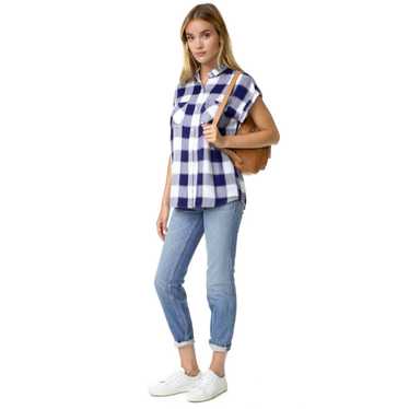 Rails Rails Blue Britt Plaid Casual Rolled Sleeve 