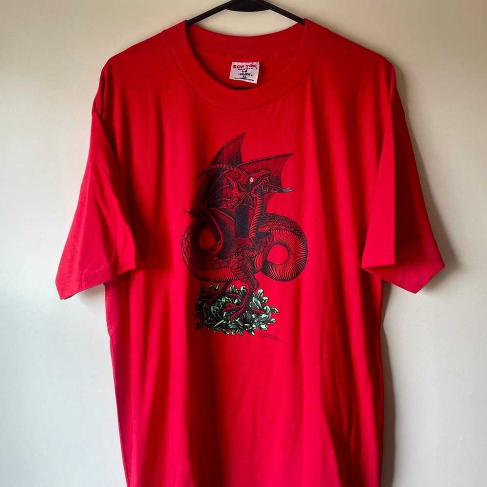 Vintage 1990 MC ESCHER Dragon shirt XL - image 1