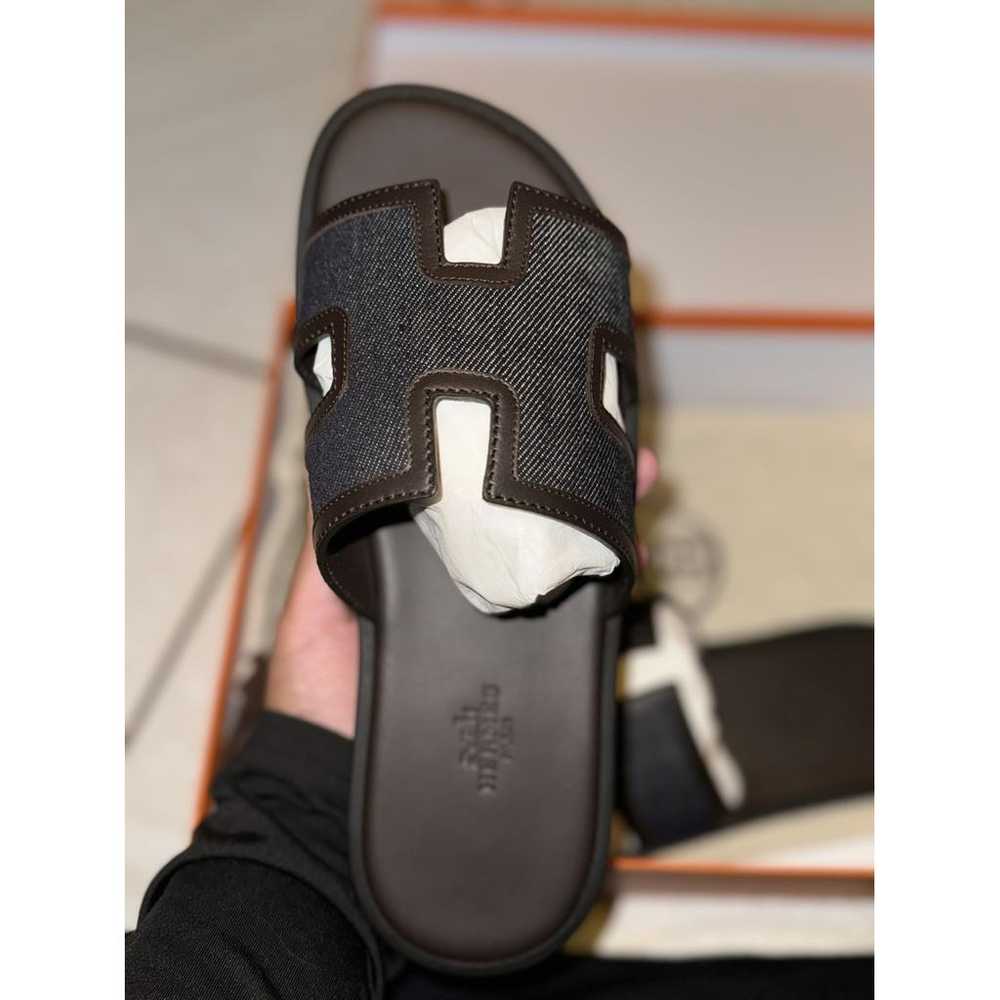 Hermès Izmir leather sandals - image 4