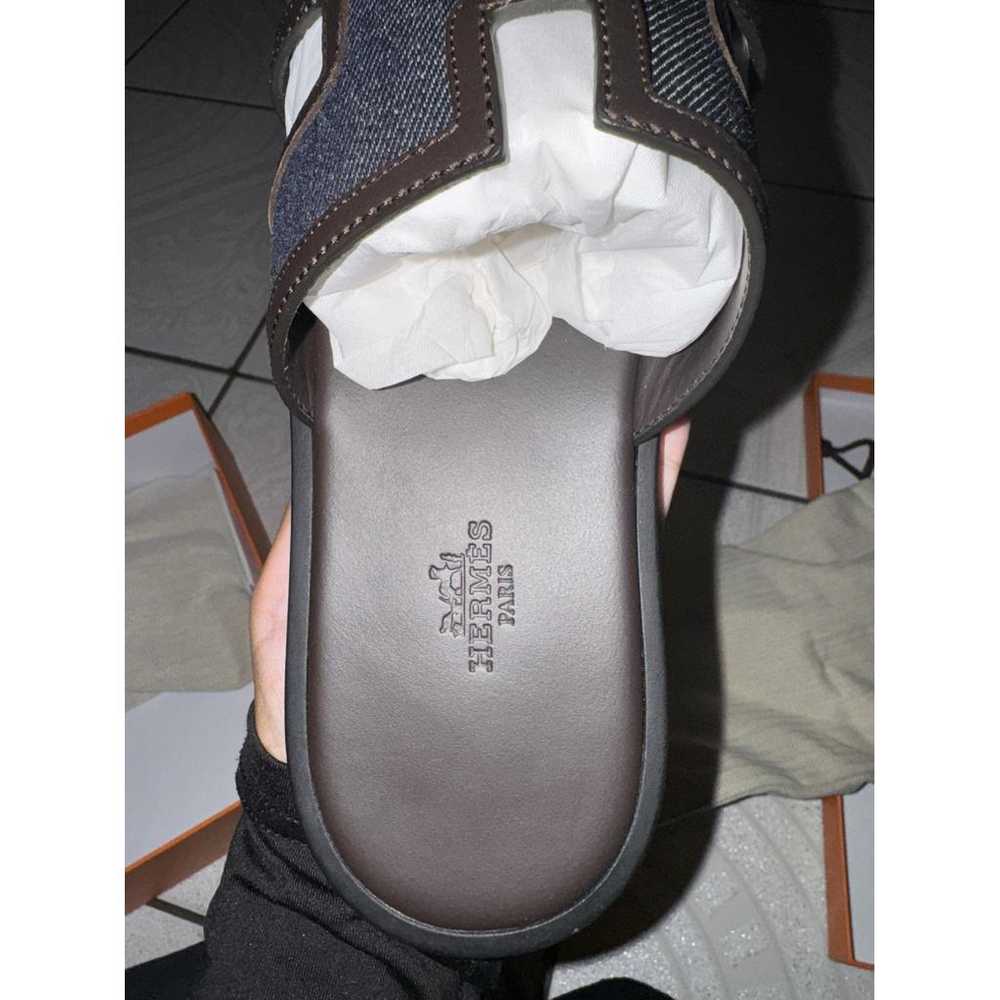 Hermès Izmir leather sandals - image 6