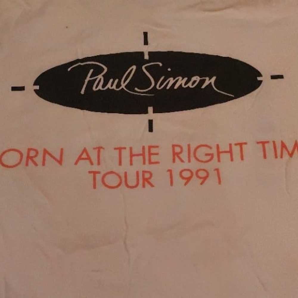 Paul Simon 1991 Tour Shirt -  Born at the Right T… - image 2