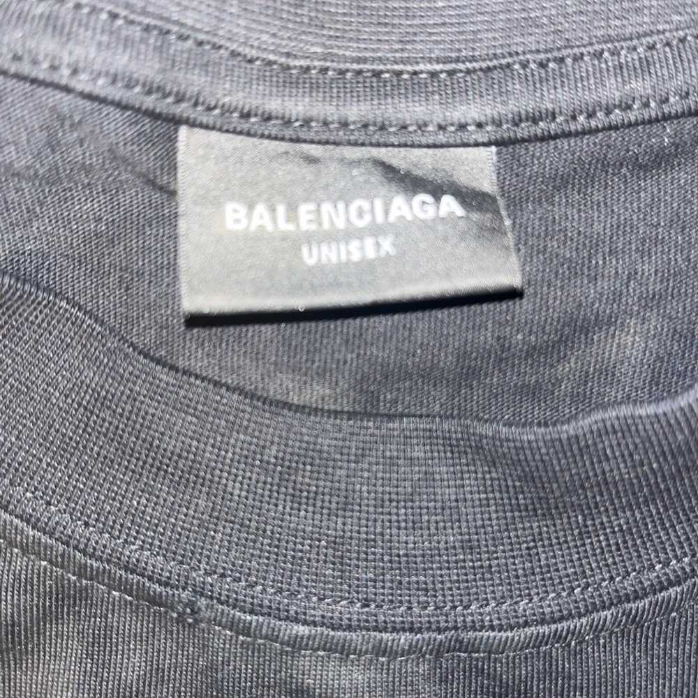 Balenciaga Distressed Paris Moon Tee-Shirt Sized … - image 3