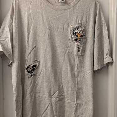 Vtg Warner Bros Looney Tunes Embroidered Shirt