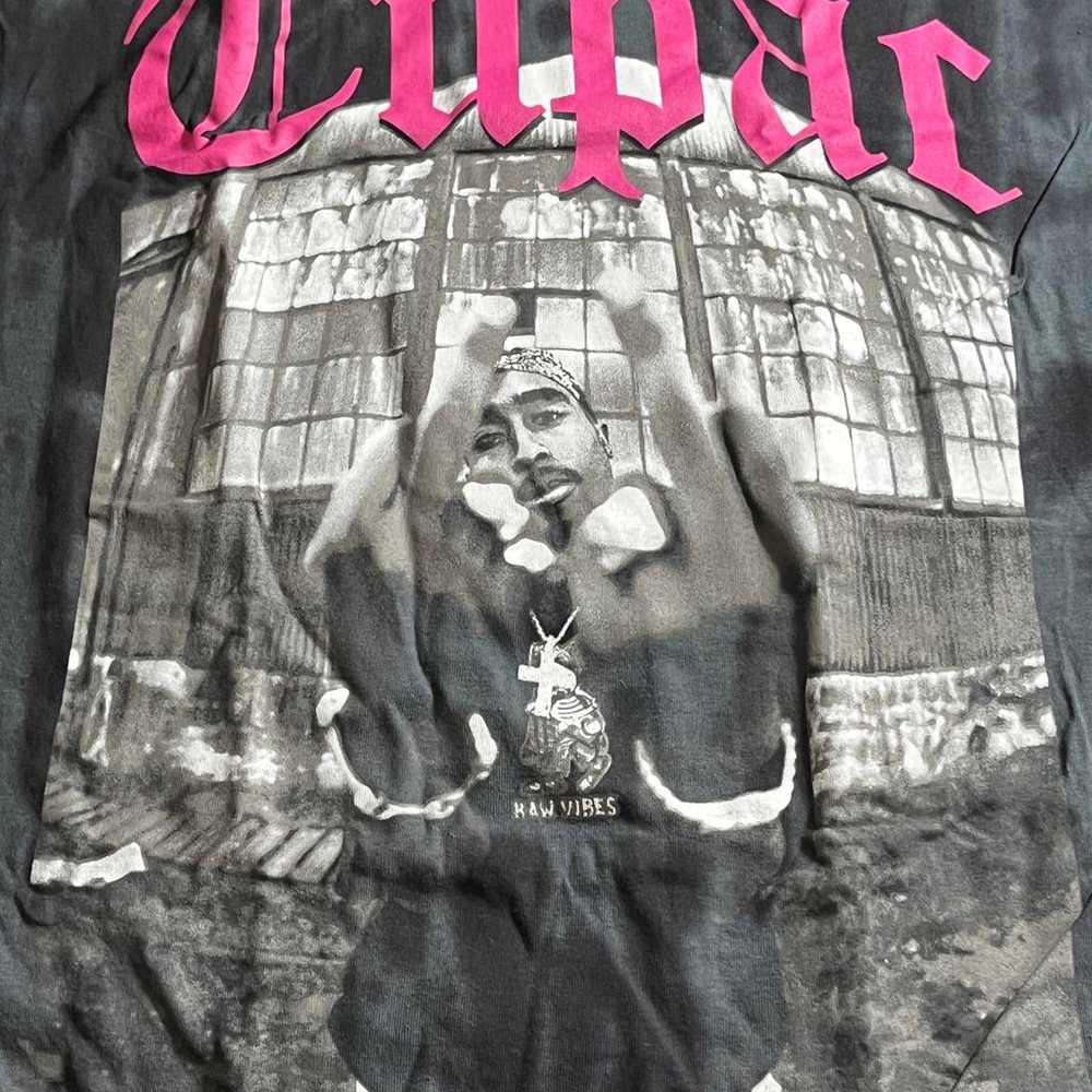 Tupac Tie Dye Shirt - Raw Vibes Middle Finger Shi… - image 3