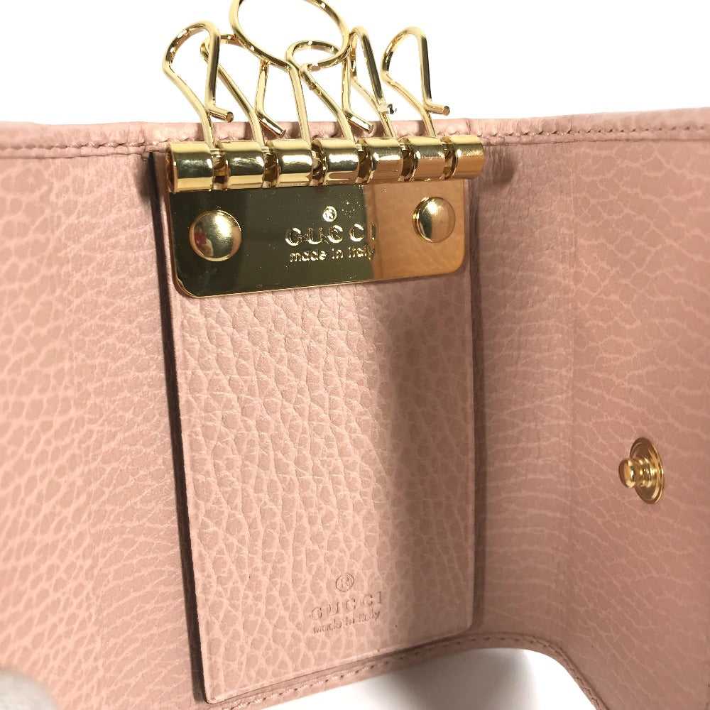 GUCCI Key case Key holder 456118 leather pink GG … - image 10