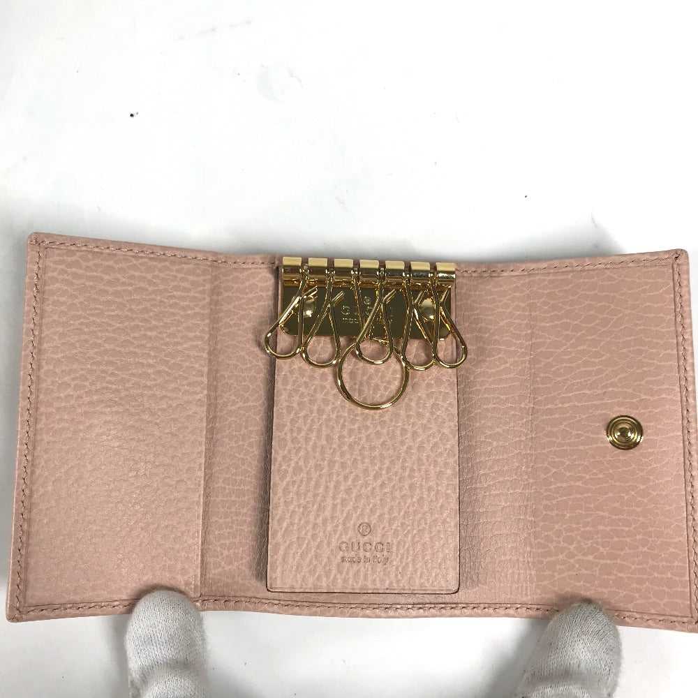 GUCCI Key case Key holder 456118 leather pink GG … - image 8