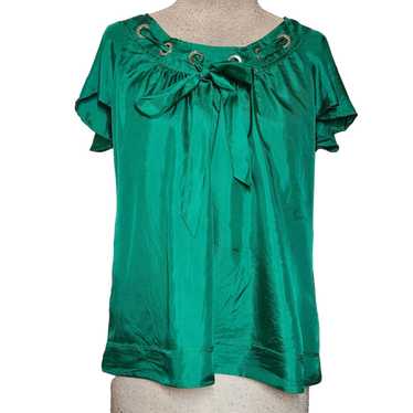 Banana Republic Banana Republic Green Silk Blouse… - image 1