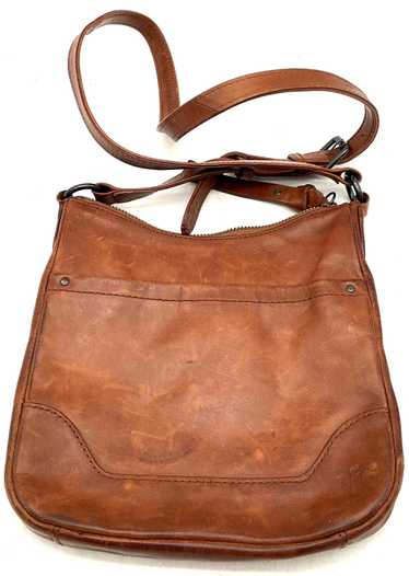 Frye Brown Leather Melissa Swingpack Crossbody Zip