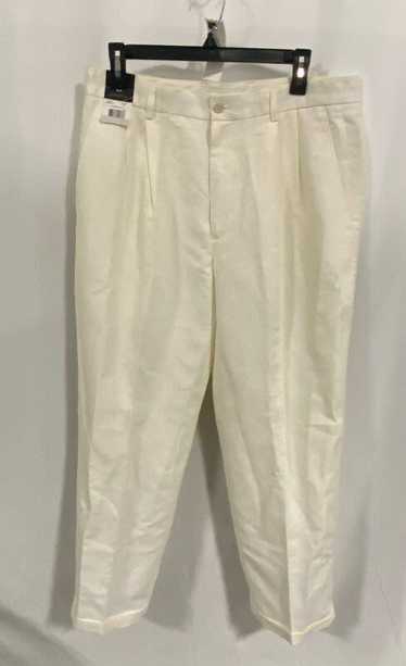 NWT Claiborne Mens White Mid Rise Pleated Straight