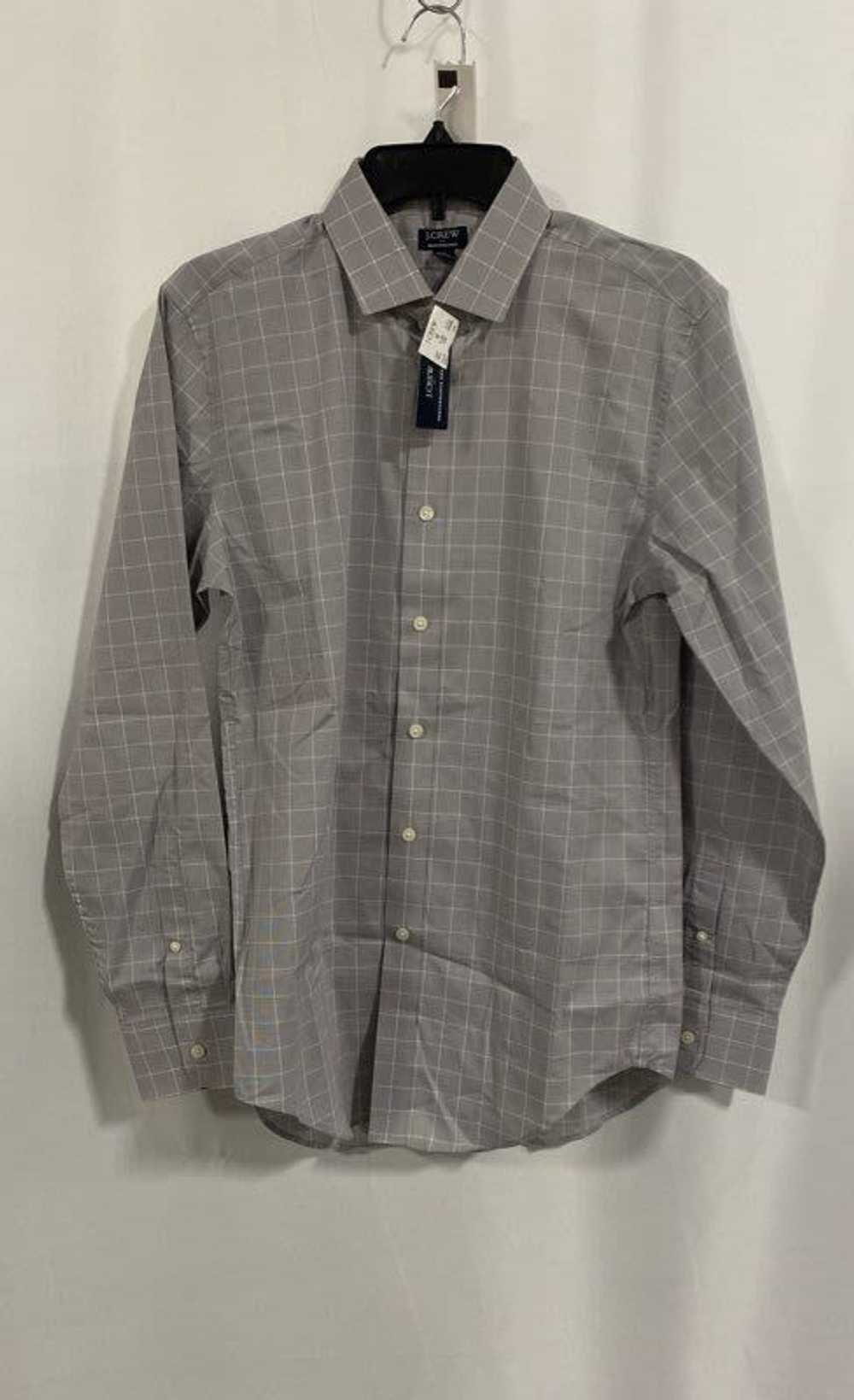 NWT J.Crew Mens Gray Check Long Sleeve Collared B… - image 1