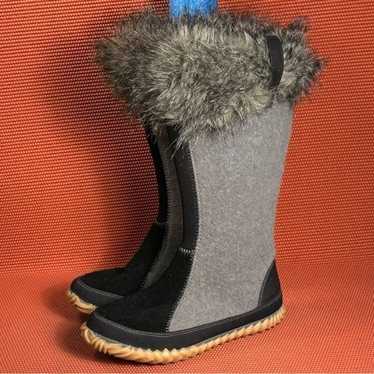 Sorel Cozy Joan Pull on Rubber Sole Gray Tall Boot