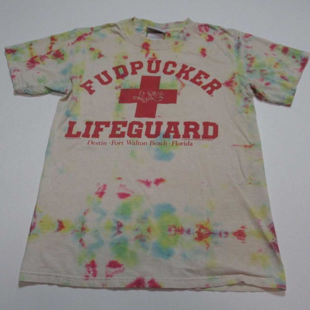 VINTAGE 90s Fudpucker Lifeguard Bar T-Shirt Tie D… - image 2