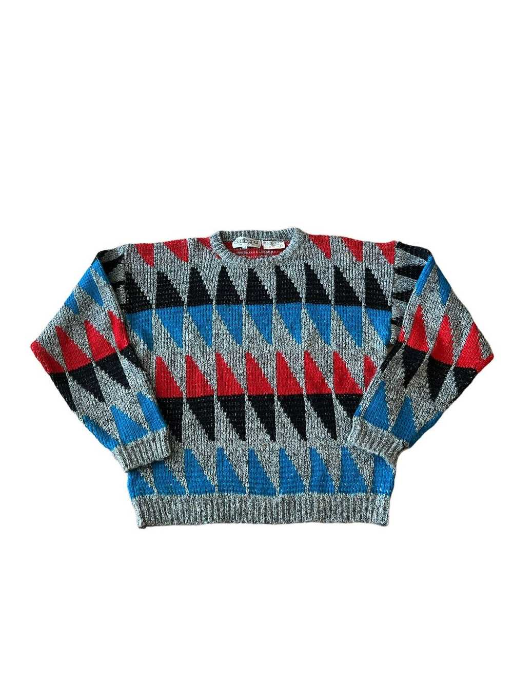 Coloured Cable Knit Sweater × Made In Canada × Vi… - image 1