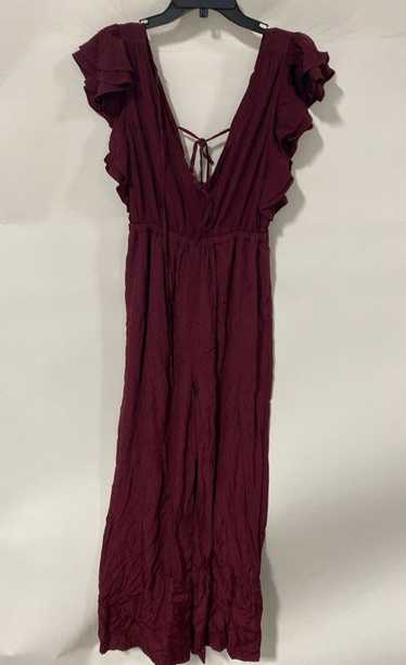 NWT Madewell Womens Wine Jacquard Ruffled Sleeves 