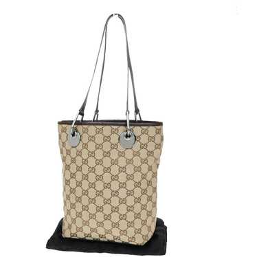 Gucci Gg Canvas Beige Canvas Tote Bag (Pre-Owned)