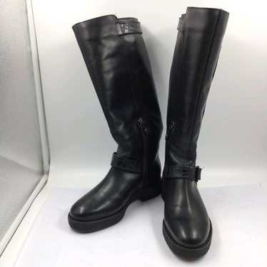 GEOX Geox Genuine Leather Long Boots Black Size 3… - image 1