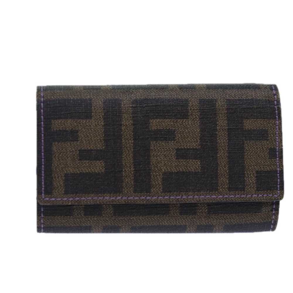 Fendi FENDI Zucca Canvas Key Case Black Brown gol… - image 1