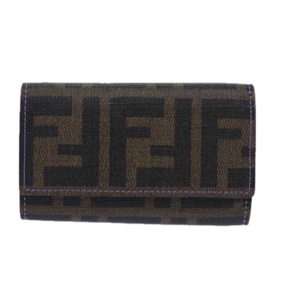 Fendi FENDI Zucca Canvas Key Case Black Brown gol… - image 2