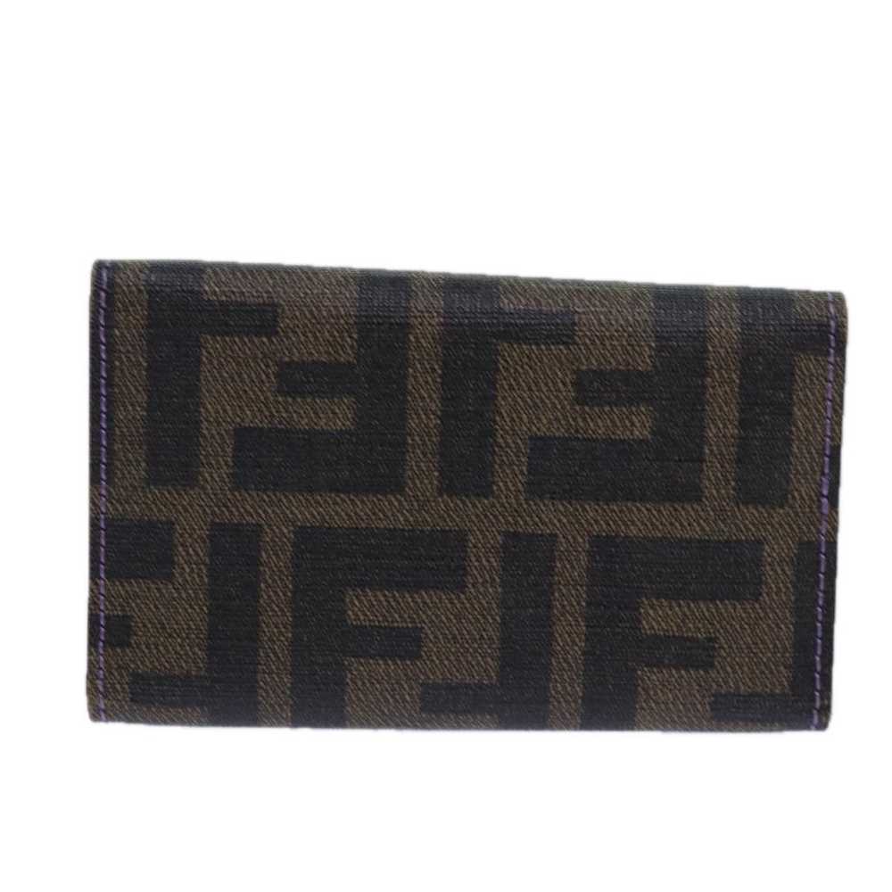 Fendi FENDI Zucca Canvas Key Case Black Brown gol… - image 3