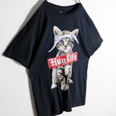 Animal T-shirt, Short Sleeve, Cat Design, Headban… - image 1