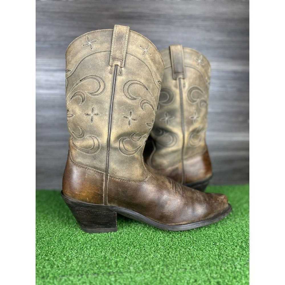 ARIAT Sage Stars Brown Leather Pull On Cowgirl We… - image 2