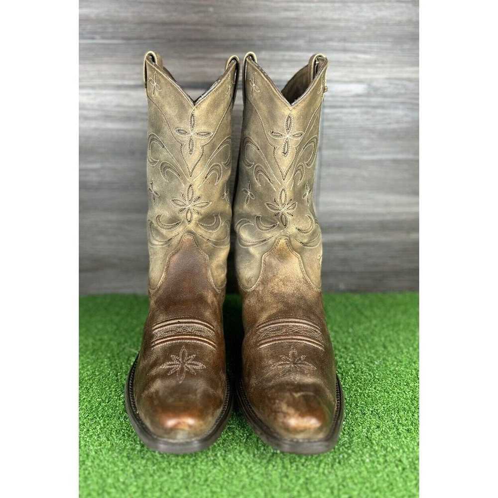 ARIAT Sage Stars Brown Leather Pull On Cowgirl We… - image 6